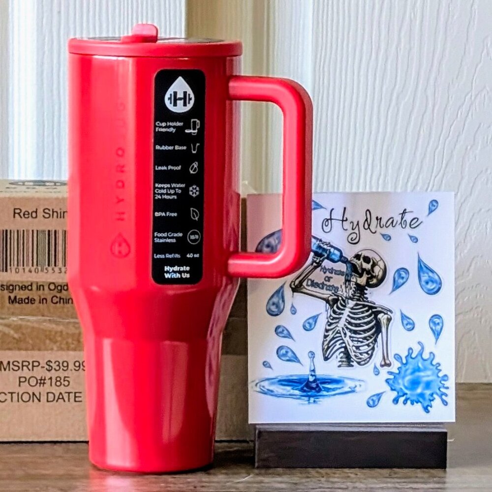 NWT LIMITED EDITION HydroJug 40oz Traveler, ❤️ RED SHINE ❤️ - Picture 2 of 8